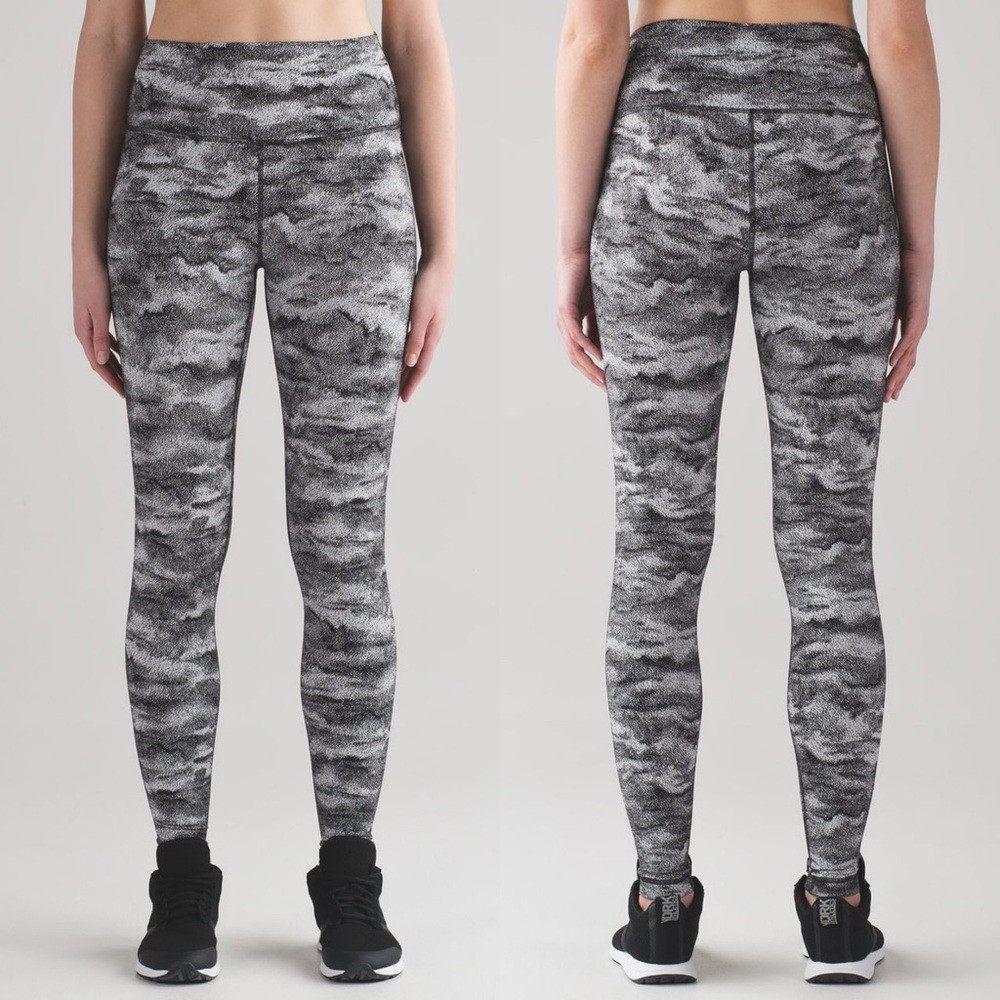 Lululemon Wunder Under Hi-Rise Tight Luon Hazy Days Black White
